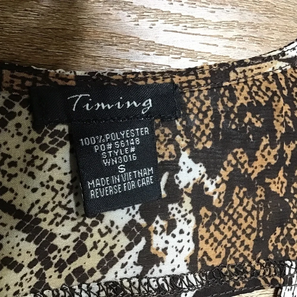 Nwot Timing Tank Top Size Small Crop Snakeskin Animal Print Black Brown - Picture 9 of 10